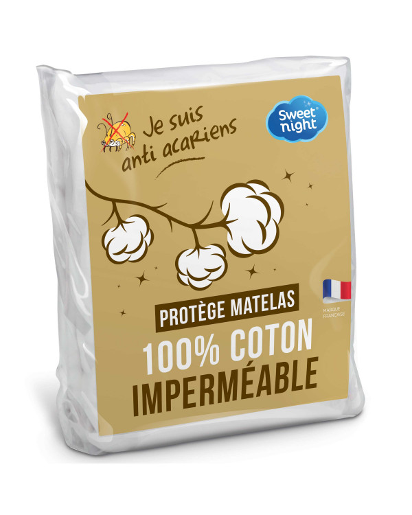 Alèse protège-matelas 90 x 200 cm imperméable 100% coton France - 20200233