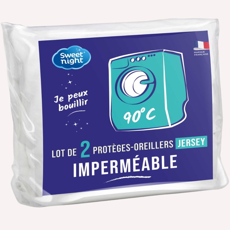 Lot de 2 protèges oreillers imperméable - Lavable à 90°