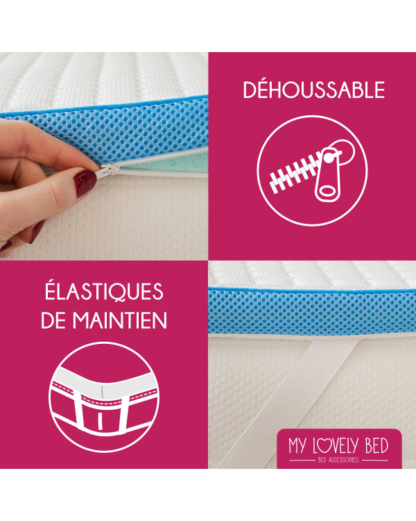 Sur matelas fraîcheur mémoire de forme  5 cm