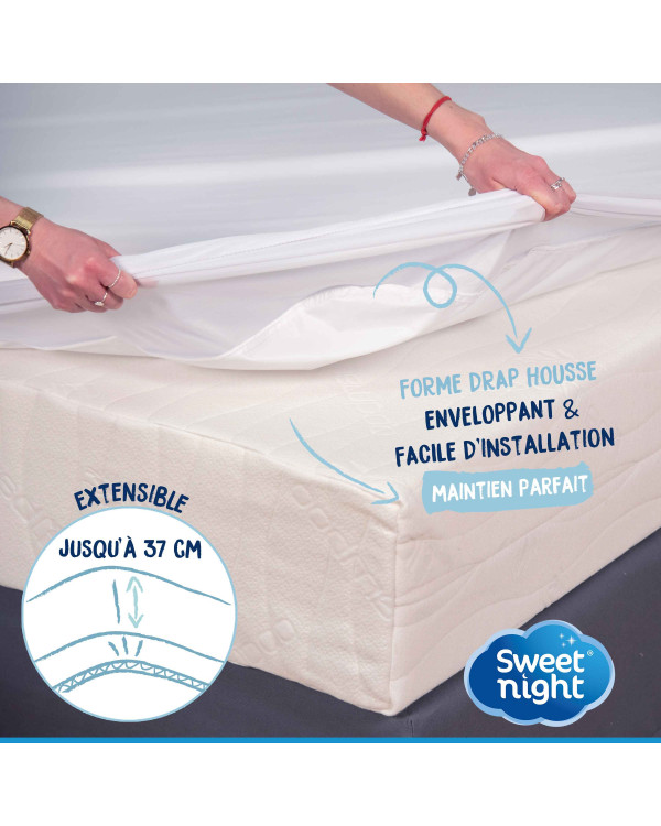 Protège matelas éponge 100% coton et imperméable 