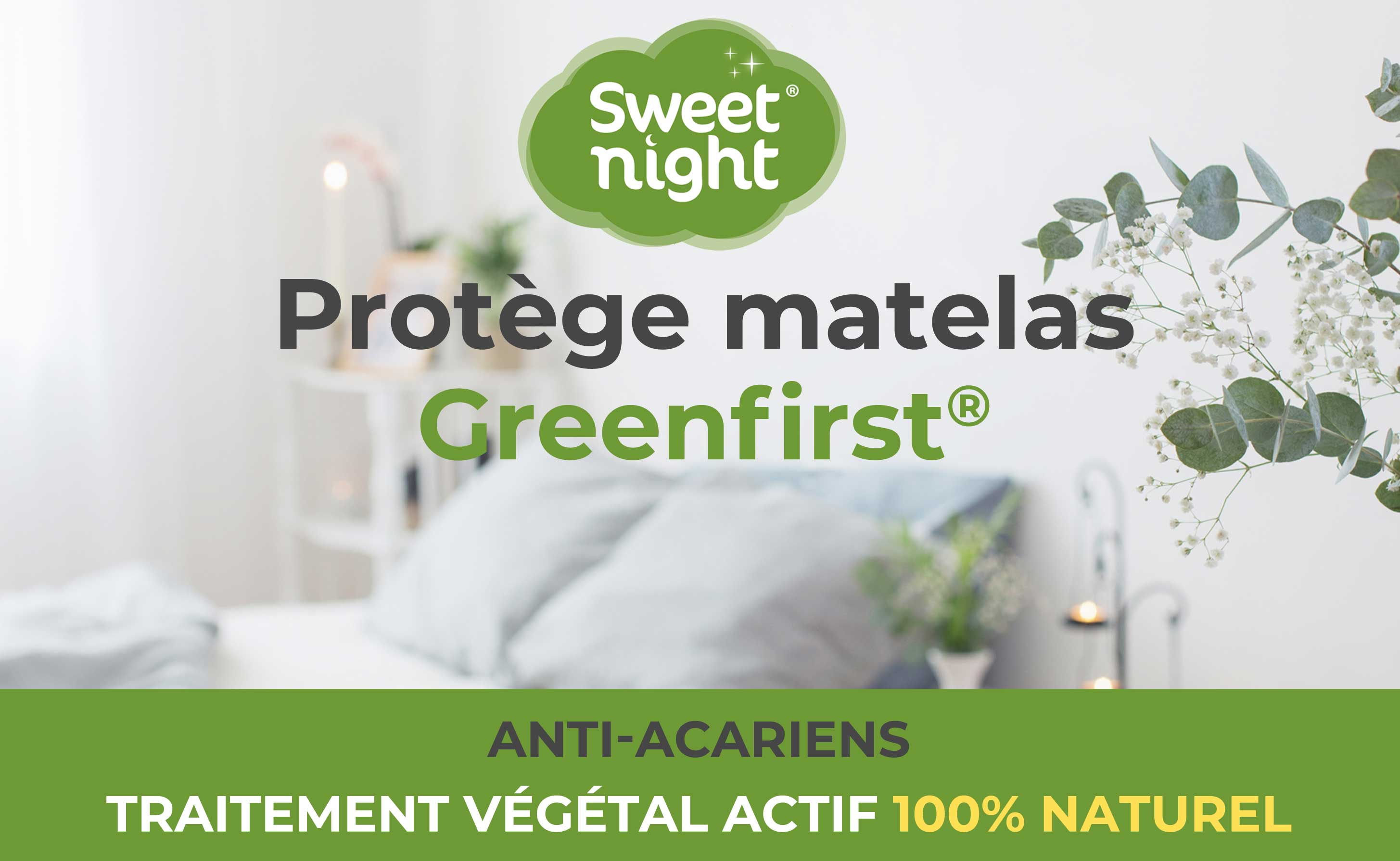 Protege-matelas 140x190cm greenfirst traite anti-acariens - Super